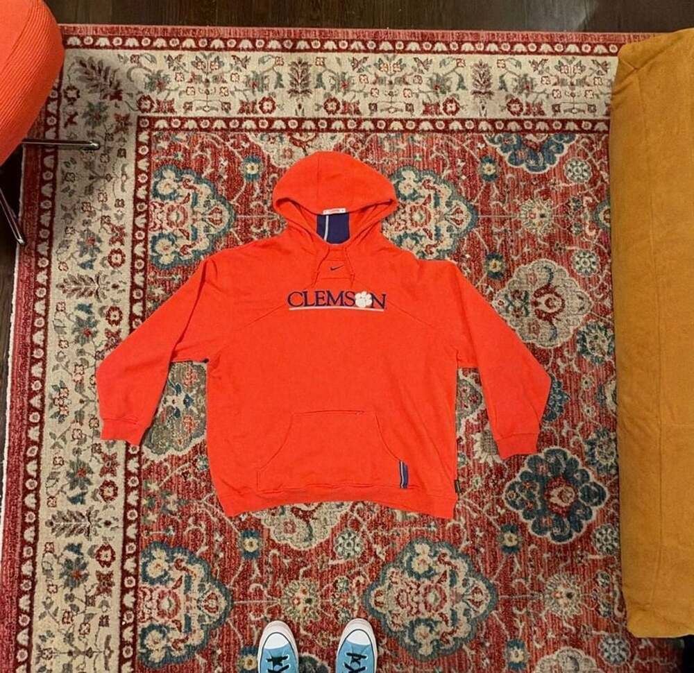 Nike Clemson Tigers Hoodie Orange Center Swoosh Vintage